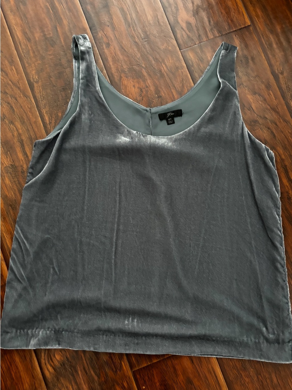 J. Crew Velvet Scoop Neck Camisole — Slate Blue Gray